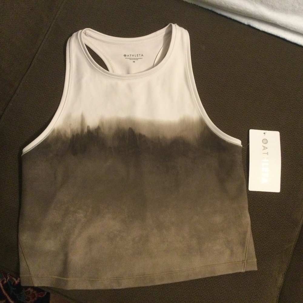 Athleta Shanti watercolor stripe Crop Top